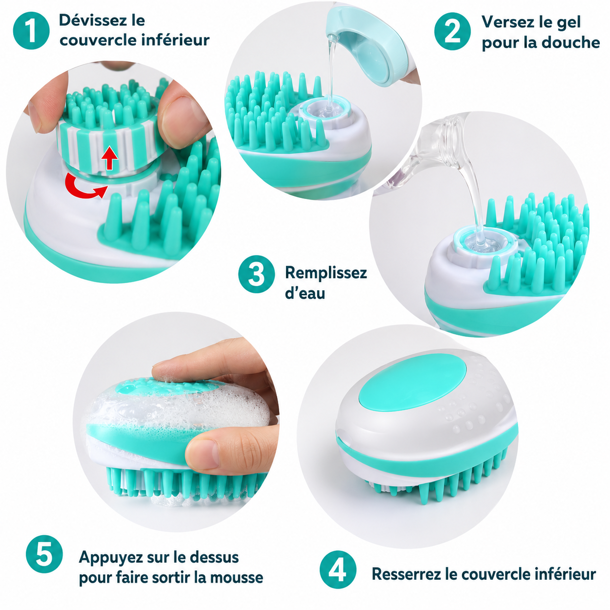 brosse de bain pour chien